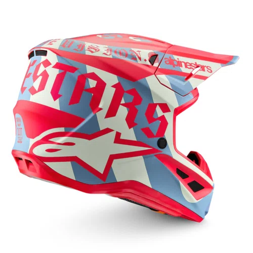 Capacete Off Road Alpinestars SM7 Beast Coast Cinza Claro Laranja