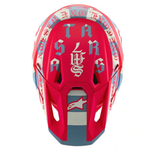 Capacete Off Road Alpinestars SM7 Beast Coast Cinza Claro Laranja