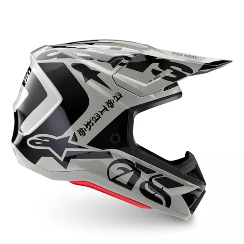 Capacete Off Road Alpinestars SM7 Wolf Dust Cinza Claro Preto