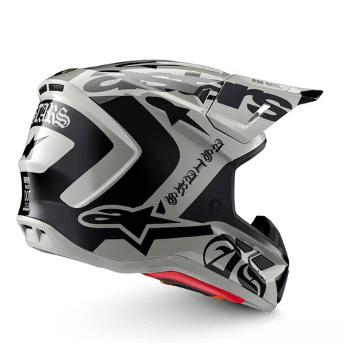 Capacete Off Road Alpinestars SM7 Wolf Dust Cinza Claro Preto
