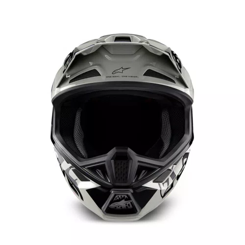 Capacete Off Road Alpinestars SM7 Wolf Dust Cinza Claro Preto