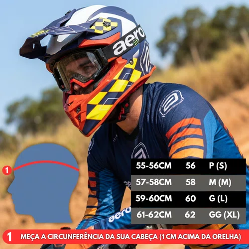Capacete Off Road Asw R3 Victorious Azul Amarelo Fluo Branco