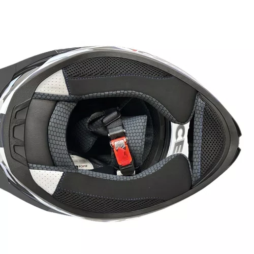 Capacete Fechado Racer1 Rc1 Icone Preto Cinza Vermelho