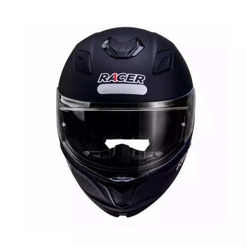 Capacete Fechado Racer1 Rc1 Preto Fosco Mais Viseira Rc1 Fumê