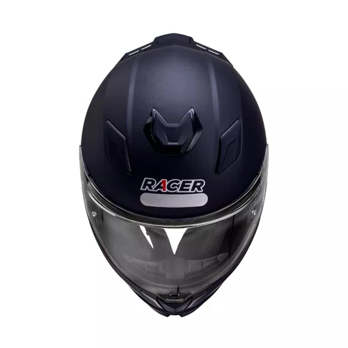 Capacete Fechado Racer1 Rc1 Preto Fosco Mais Viseira Rc1 Fumê