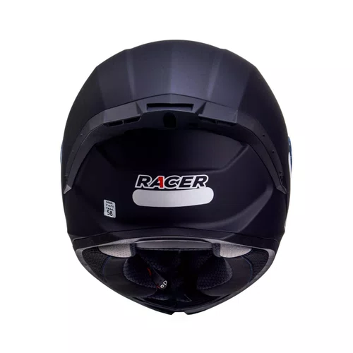 Capacete Fechado Racer1 Rc1 Preto Fosco Mais Viseira Rc1 Fumê