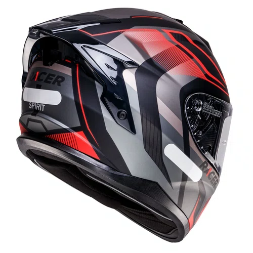 Capacete Fechado Racer1 Rc2 Start Spirit Preto Cinza Vermelho