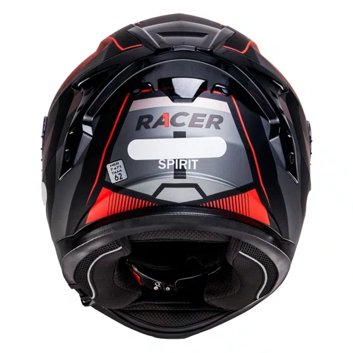 Capacete Fechado Racer1 Rc2 Start Spirit Preto Cinza Vermelho