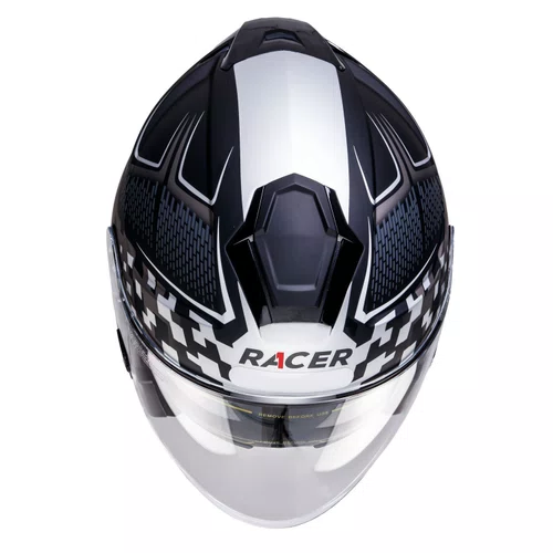 Capacete Aberto Racer1 Rc3 Wind-R Glory Preto Cinza Prata