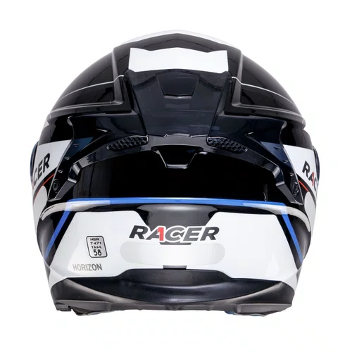 Capacete Aberto Racer1 Rc3 Wind-R Horizon Preto Branco Vermelho Azul