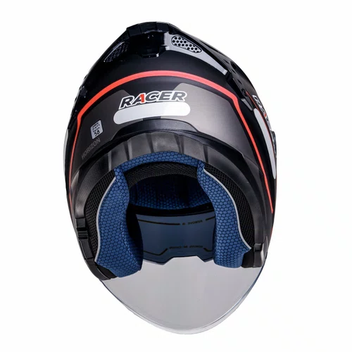 Capacete Aberto Racer1 Rc3 Wind-R Horizon Preto Cinza Vermelho