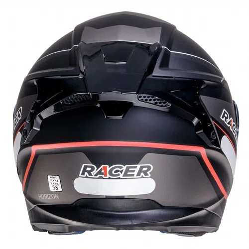 Capacete Aberto Racer1 Rc3 Wind-R Horizon Preto Cinza Vermelho