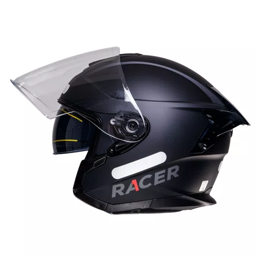 Capacete Aberto Racer1 Rc3 Wind-R Monocolor Preto Fosco