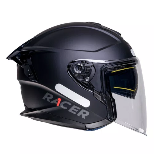 Capacete Aberto Racer1 Rc3 Wind-R Monocolor Preto Fosco