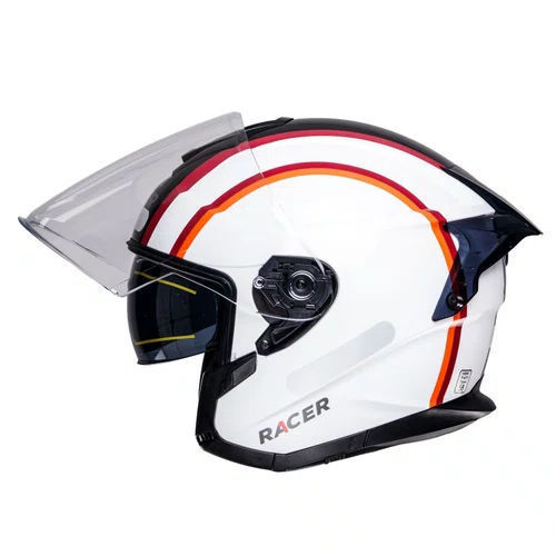 Capacete Aberto Racer1 Rc3 Wind-R Voyager Branco Vinho Preto Laranja