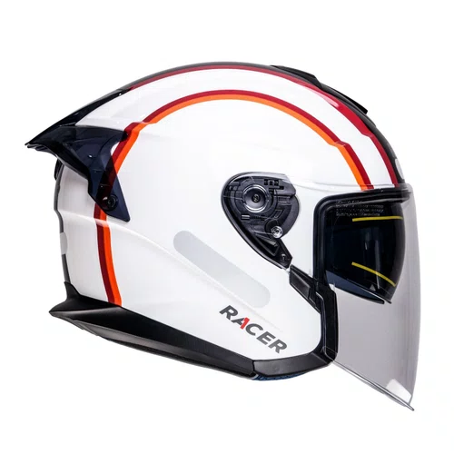 Capacete Aberto Racer1 Rc3 Wind-R Voyager Branco Vinho Preto Laranja