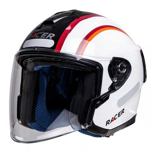Capacete Aberto Racer1 Rc3 Wind-R Voyager Branco Vinho Preto Laranja