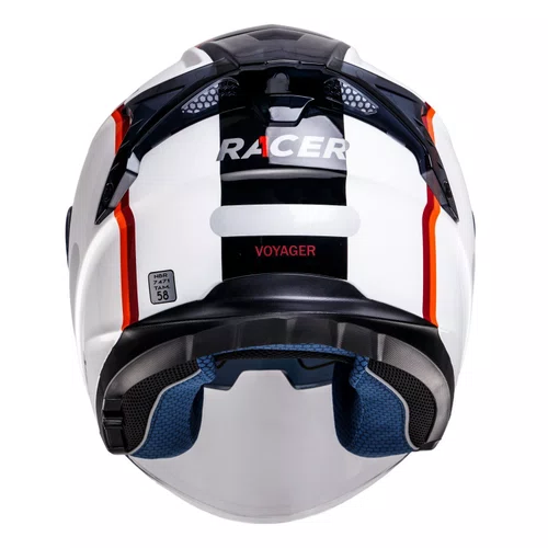 Capacete Aberto Racer1 Rc3 Wind-R Voyager Branco Vinho Preto Laranja