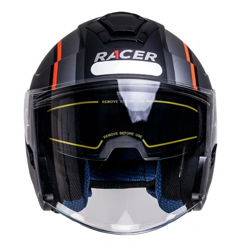 Capacete Aberto Racer1 Rc3 Wind-R Voyager Cinza Preto Laranja