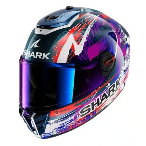 Capacete Shark Spartan RS Carbon Zarco Signature Branco Roxo