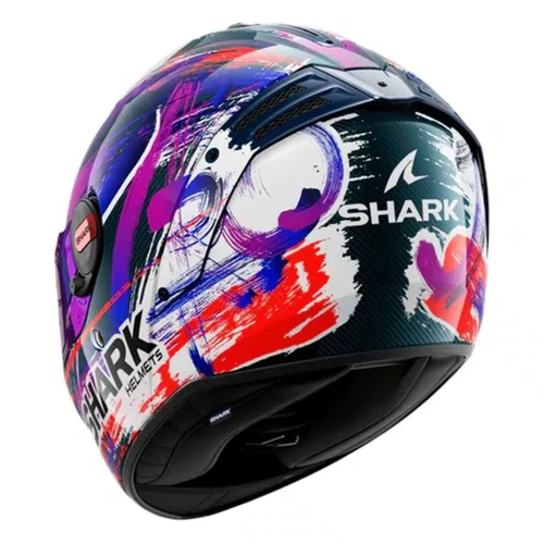 Capacete Shark Spartan RS Carbon Zarco Signature Branco Roxo