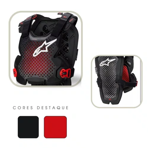 Colete Alpinestars A1 Pro Chest Protector Preto Vermelho Original