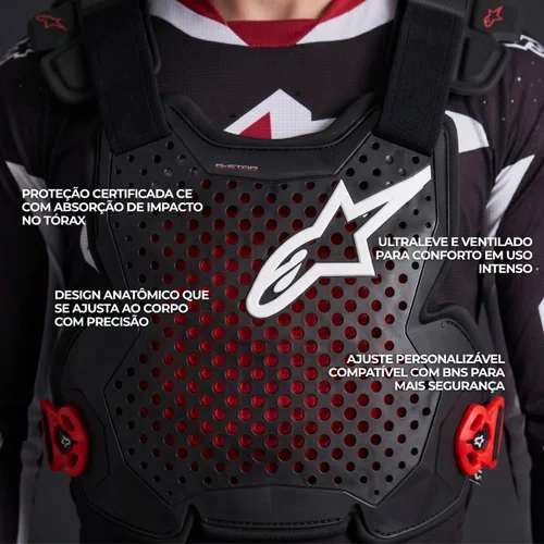 Colete Alpinestars A1 Pro Chest Protector Preto Vermelho Original
