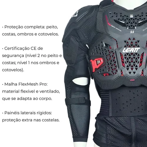 Colete Integral Motocross Trilha Leatt 4.5 Evo Preto