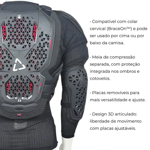 Colete Integral Motocross Trilha Leatt 5.5 Evo Preto