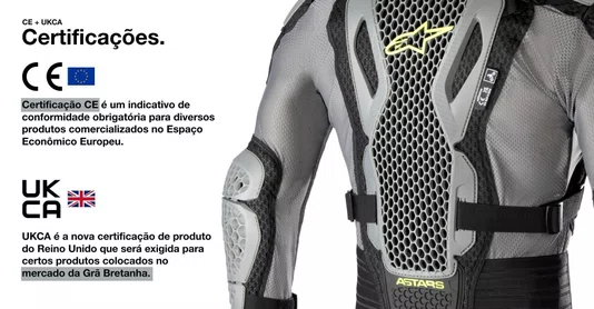 Colete Jaqueta Alpinestars Bionic Action V2 Cinza Preta Amarela