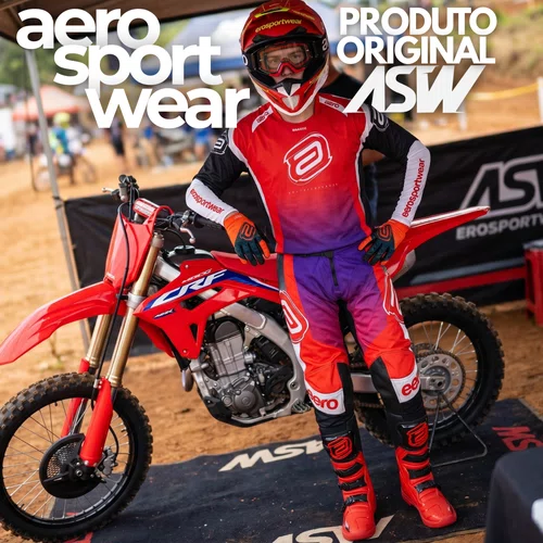 Conjunto ASW Image Cronos Vermelho Roxo Preto