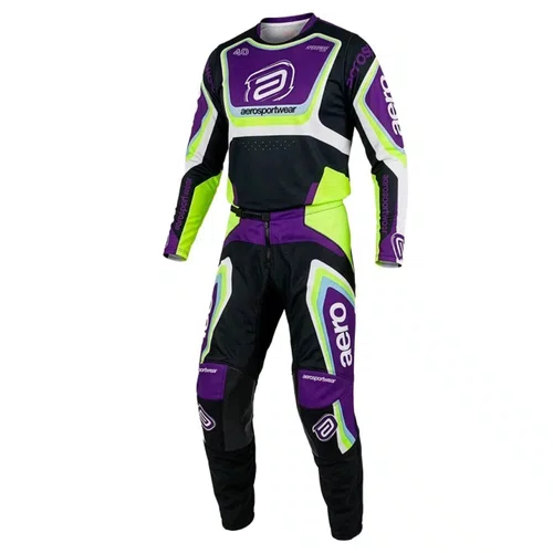 Conjunto ASW Image Cyber Preto Roxo Amarelo Fluo