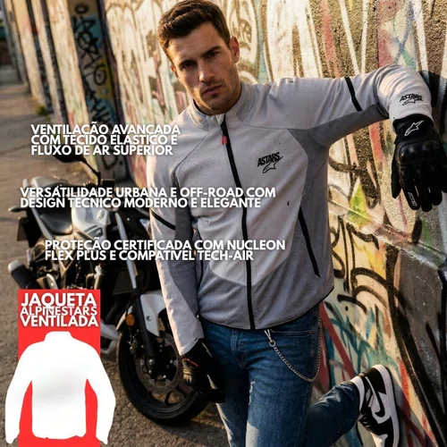 Jaqueta Alpinestars Aeroshell Airflow Cinza Anthracite