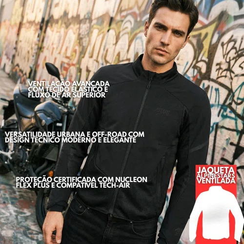 Jaqueta Alpinestars Aeroshell Airflow Preto Anthracite