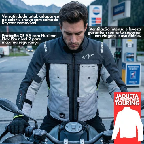 Jaqueta Alpinestars Cusco Drystar Gelo Cinza Escuro