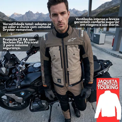 Jaqueta Alpinestars Cusco Drystar Marrom Alumínio Preta
