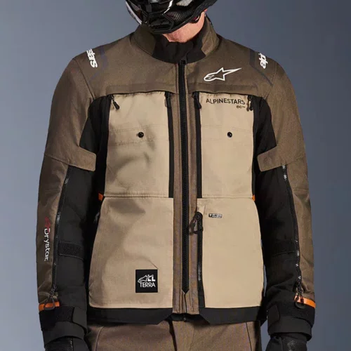 Jaqueta Alpinestars Cusco Drystar Marrom Alumínio Preta