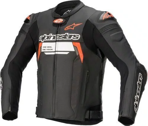 Jaqueta Alpinestars Missile V2 Ignition Couro Preta Vermelha