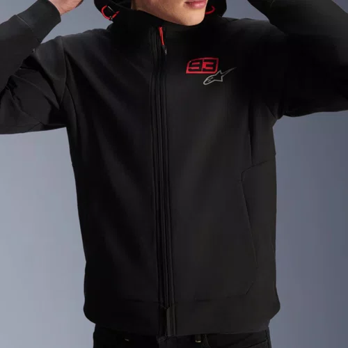 Jaqueta Alpinestars MM93 Radium Tech Hoodie Preta Vermelha