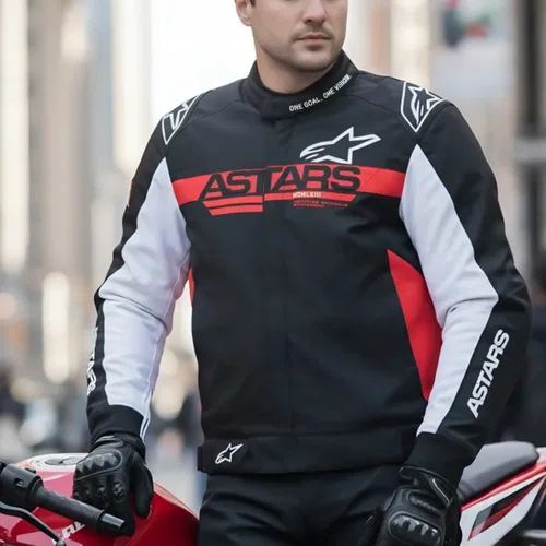 Jaqueta Alpinestars Monza Sport Preto Vermelho Branco