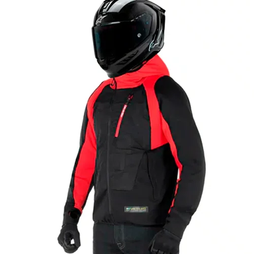 Jaqueta Alpinestars Most EQ Hybrid Hooded Preto Vermelho