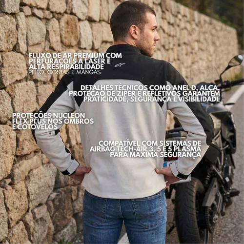 Jaqueta Alpinestars Provoke Preta Metal Cinza