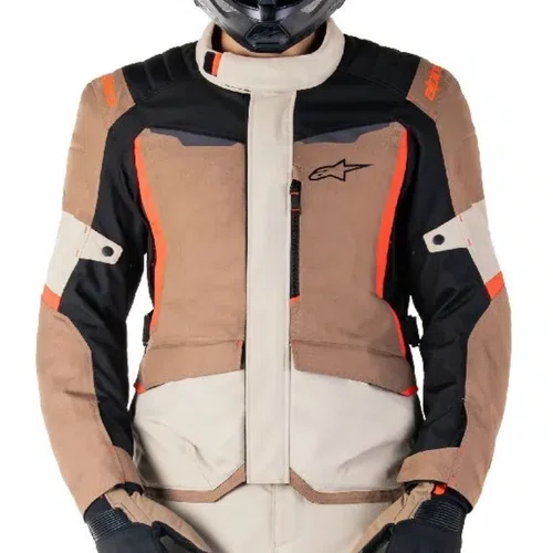 Jaqueta Alpinestars ST 1 WP Caqui Areia Preta Vermelha Fluo