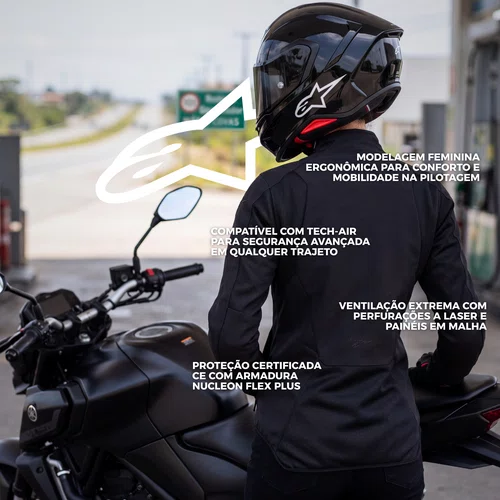 Jaqueta Alpinestars Stella Aeroshell Airflow Ventilada Preta