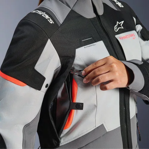 Jaqueta Alpinestars Stella Andes V4 Drystar Cinza Gelo Coral
