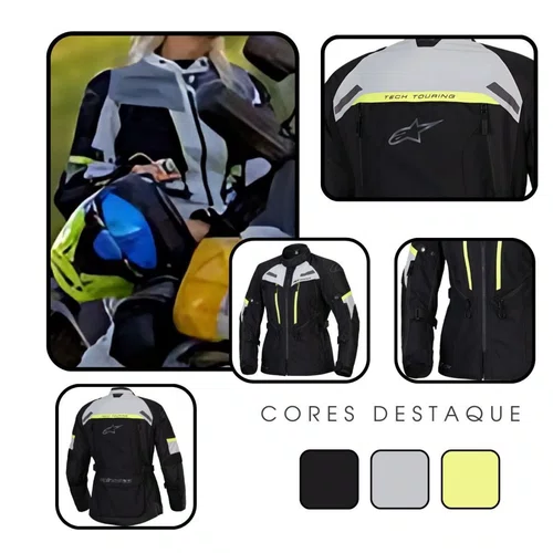 Jaqueta Alpinestars Stella Bogota Pro Drystar Preta Cinza Amarela