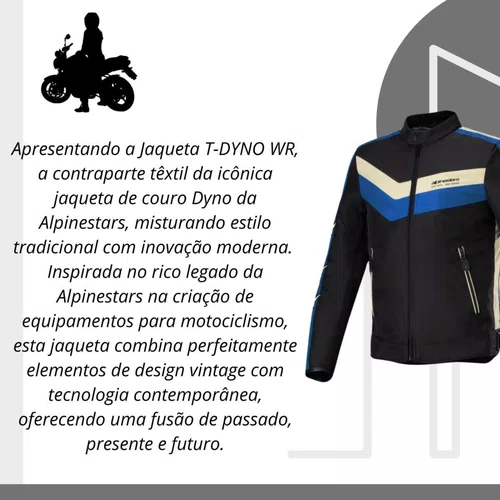 Jaqueta Alpinestars T Dyno WR Preta Azul Original Premium