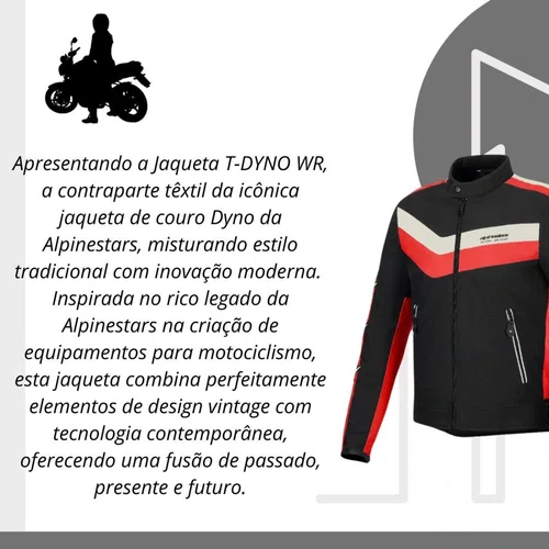 Jaqueta Alpinestars T Dyno WR Preta Black Vermelha Original