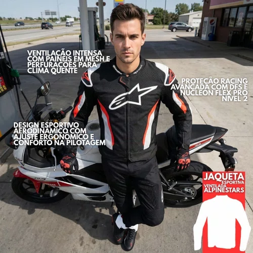 Jaqueta Alpinestars T GP Air Preta Vermelha
