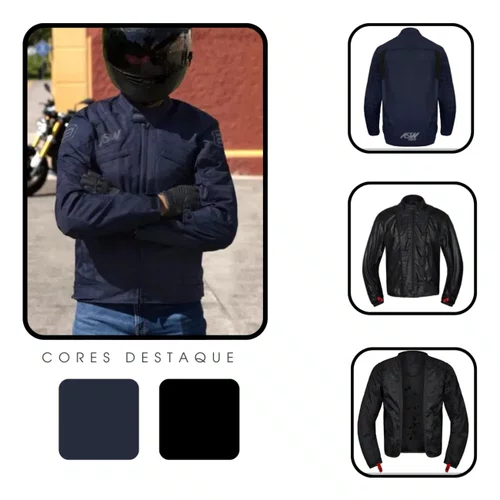 Jaqueta ASW 365 Lite Azul Marinho Masculina com Forro Térmico e Impermeável